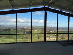 view from Brosters in Elland curtain wall system